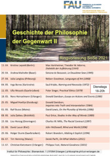 Plakat Ringvorlesung Geschichte der Philosophie der Gegenwart II